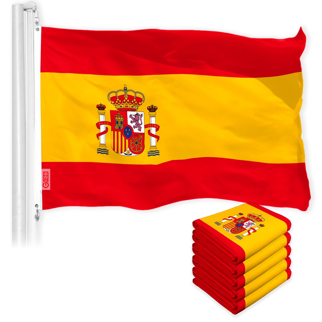 Spain Spanish Flag 3x5 Ft 5-Pack 150D Printed Polyester By G128